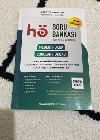 Hukuk Öğretir Medeni Hukuk Borçlar Hukuku Soru Bankası