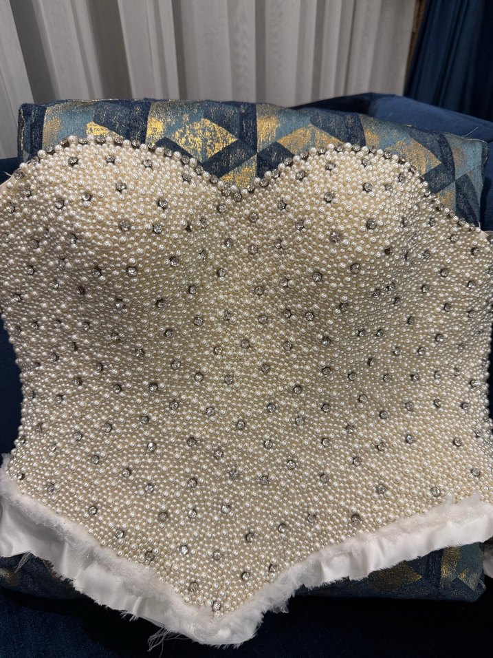 Boncuk İşlemeli Straplez Mini Büstiyer - Görsel 3