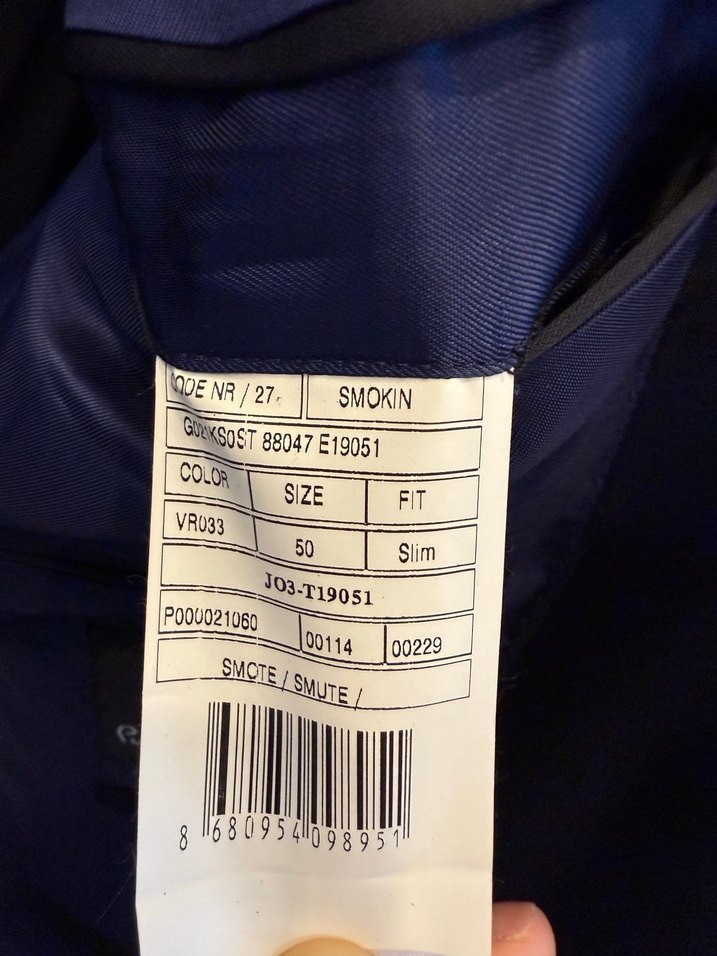 Lacivert Düğmeli Erkek Takım Elbise smokin - Görsel 3