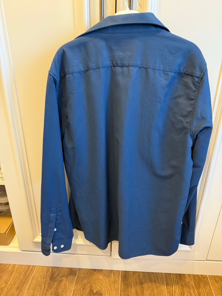 Düğmeli Lacivert Erkek Kot Gömlek - Görsel 4