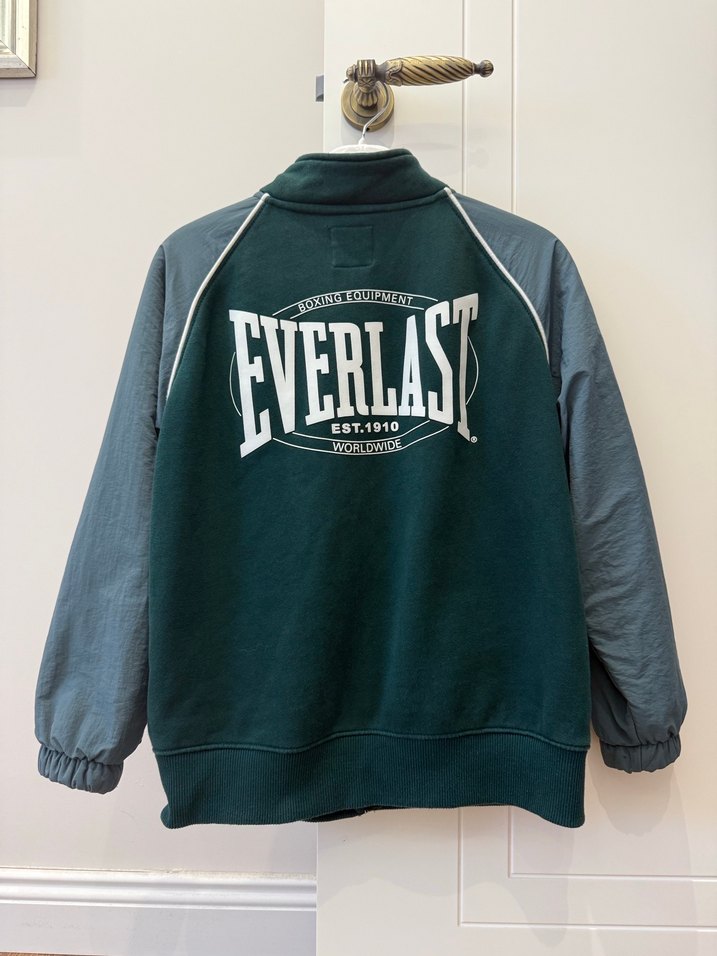 Erkek Çocuk Yeşil Gri Fermuarlı Ceket - Görsel 4