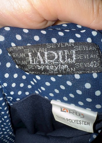 Lacivert Puantiyeli Piliseli Midi etek - Görsel 6