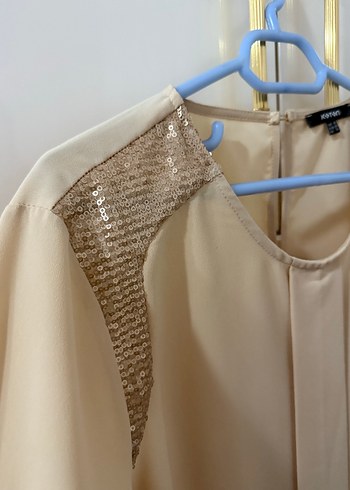 Pudra Uzun Kollu Kadın Bluz - Görsel 2