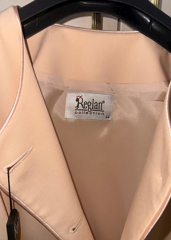 Pudra rengi Düğmeli Kadın Blazer Ceket Etek takım - Görsel 4