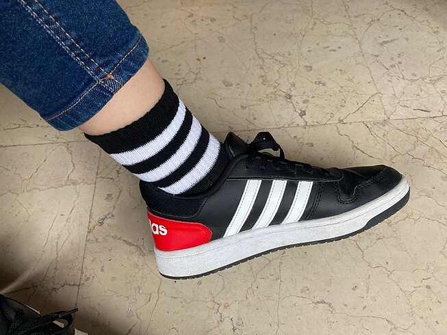 39,5 Beden siyah Renk Adidas hoops 2.0
