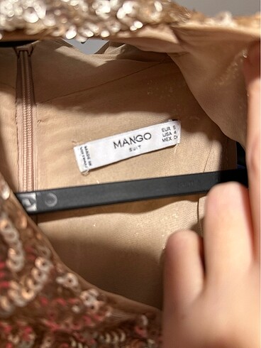 Mango Gold payetli elbise
