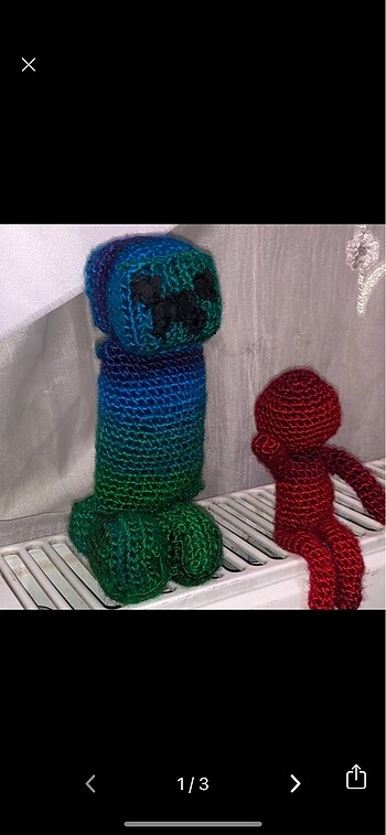 El Yapımı Örgü Minecraft Creeper
