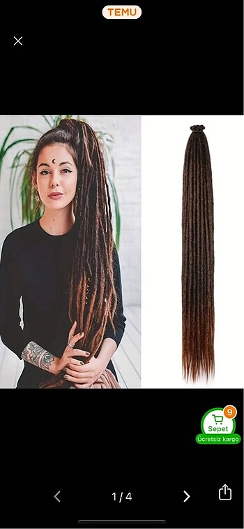 7 Adet Kahverengi Saç Rasta