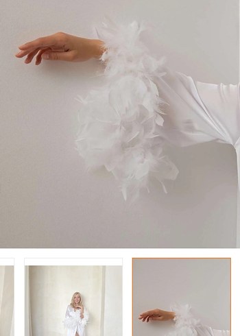 Uzun Beyaz Bohem Kadın Sabahlık - Görsel 3