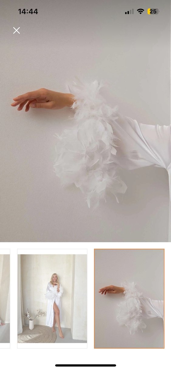 Uzun Beyaz Bohem Kadın Sabahlık - Görsel 3