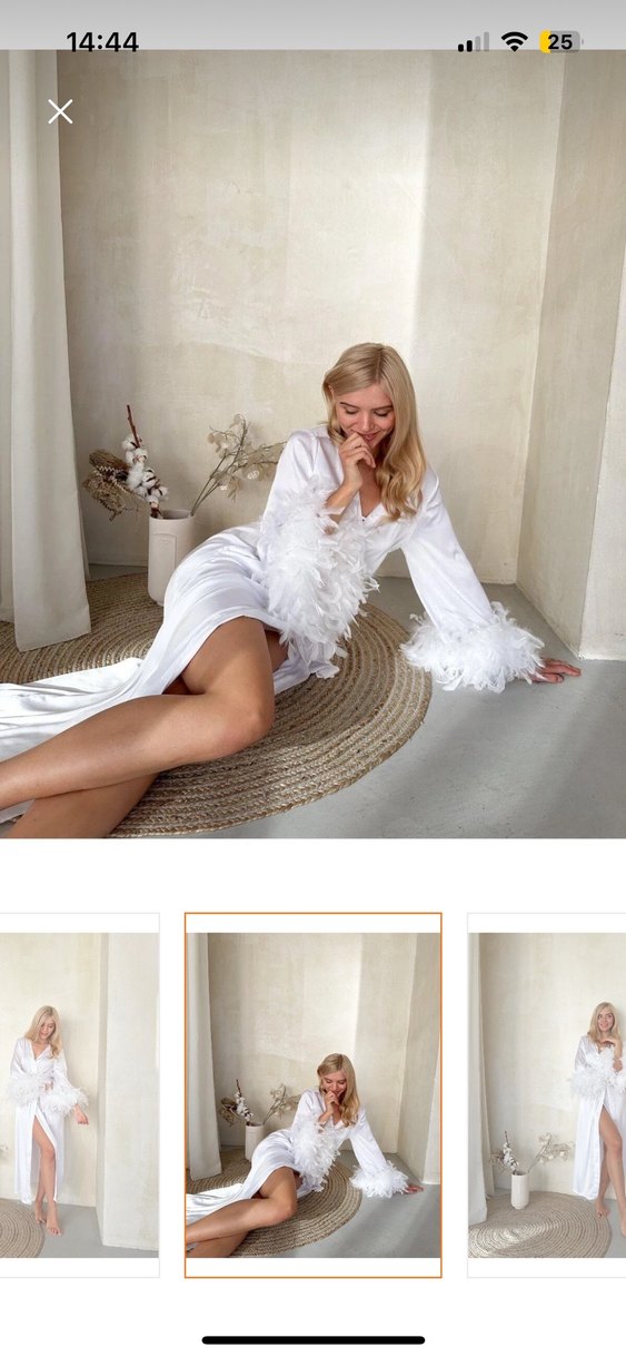 Uzun Beyaz Bohem Kadın Sabahlık - Görsel 2