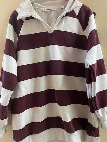 Koton Koton Bordo Beyaz Çizgili Sweathshirt