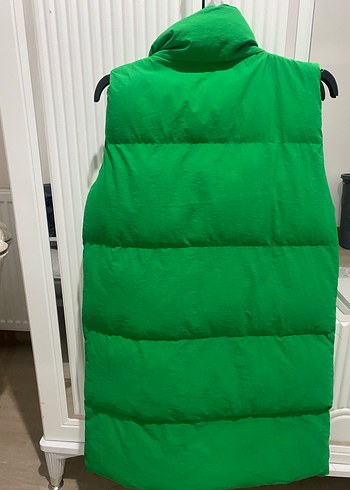 Düğmeli Yeşil Kapitone Kadın Yelek - Görsel 2