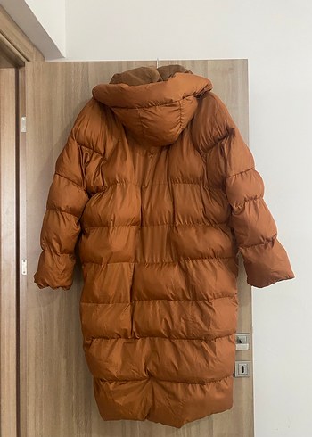 Kadın Kahverengi Uzun Kışlık Mont - Görsel 2