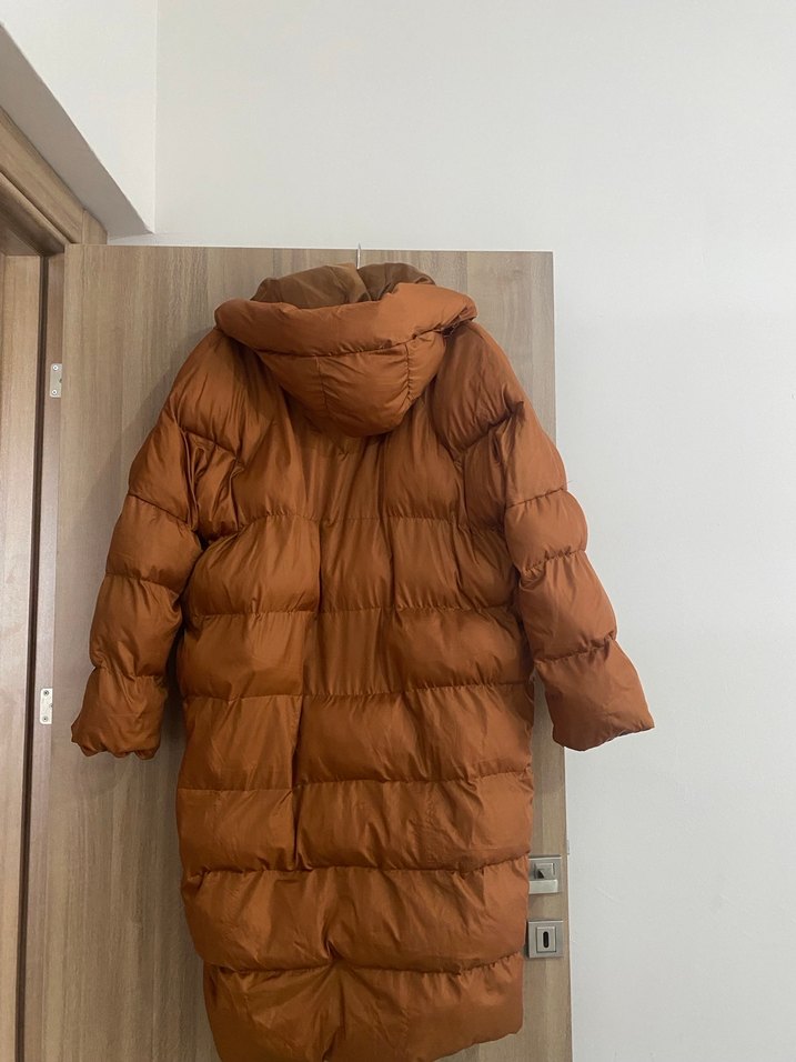 Kadın Kahverengi Uzun Kışlık Mont - Görsel 3