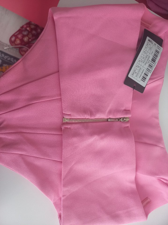 Pilise Detaylı  Pembe krop - Görsel 3