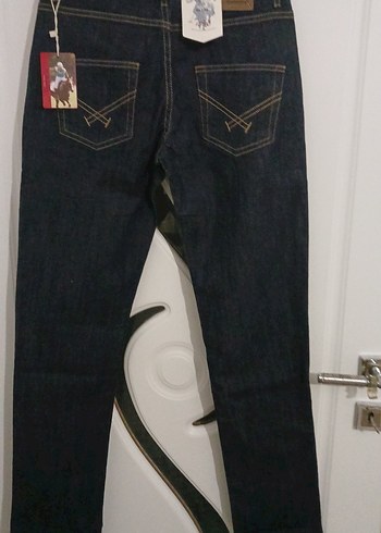 Lacivert Kadın Kot Pantolon Kemerli - Görsel 2