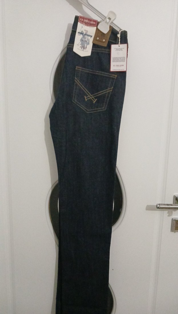 Lacivert Kadın Kot Pantolon Kemerli - Görsel 3