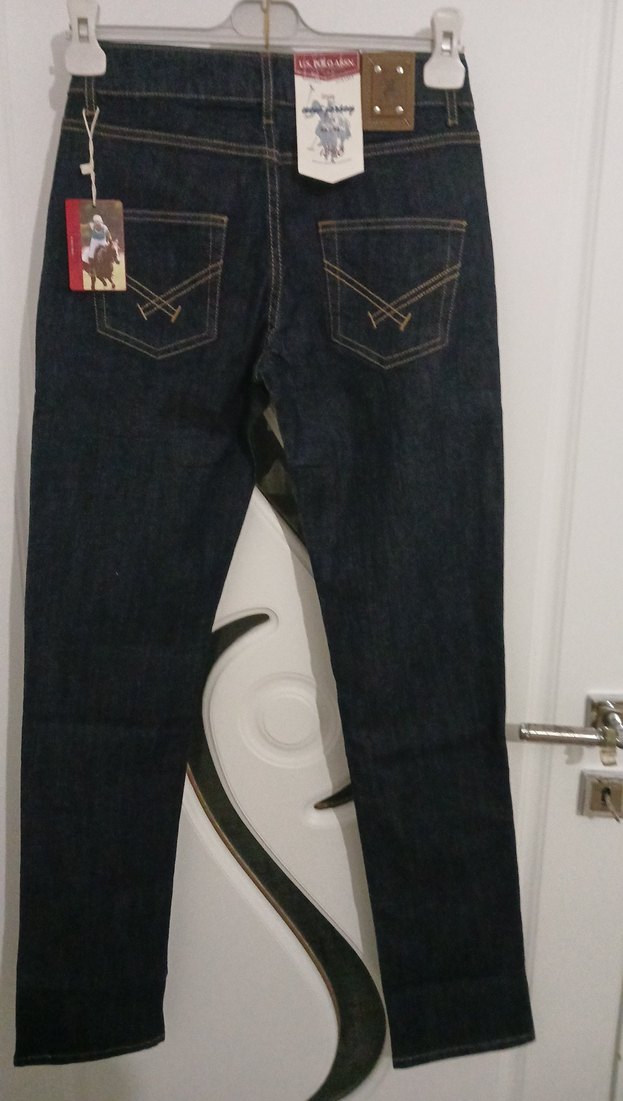 Lacivert Kadın Kot Pantolon Kemerli - Görsel 2