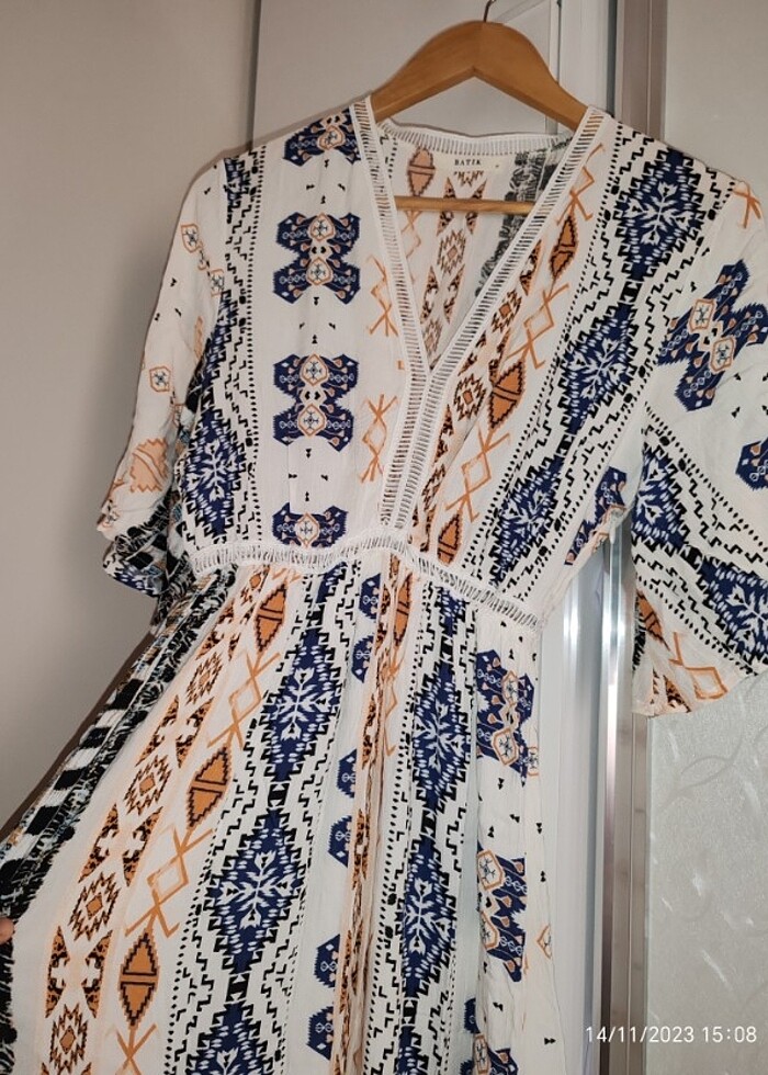 Batik uzun elbise - Görsel 3