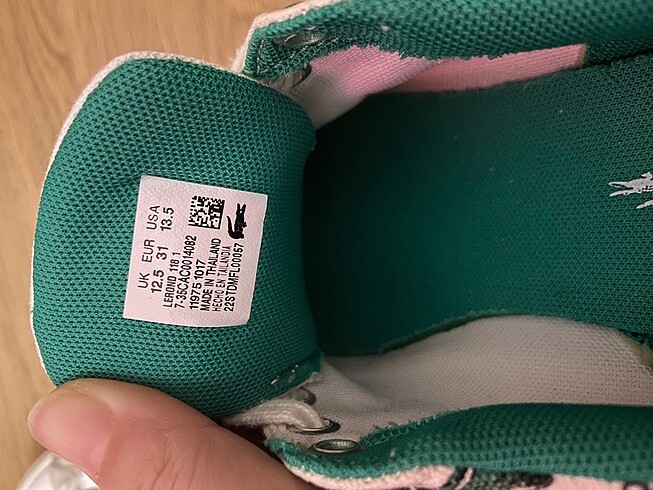 31 Beden beyaz Renk Lacoste Çocuk Spor Ayakkabı