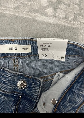 Dantel Detaylı Mavi Kadın Midi Boy Kot Pantolon - Görsel 3