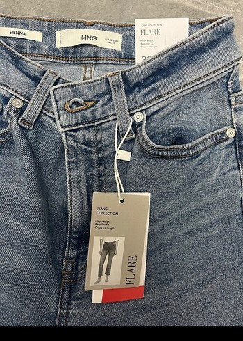 Dantel Detaylı Mavi Kadın Midi Boy Kot Pantolon - Görsel 2