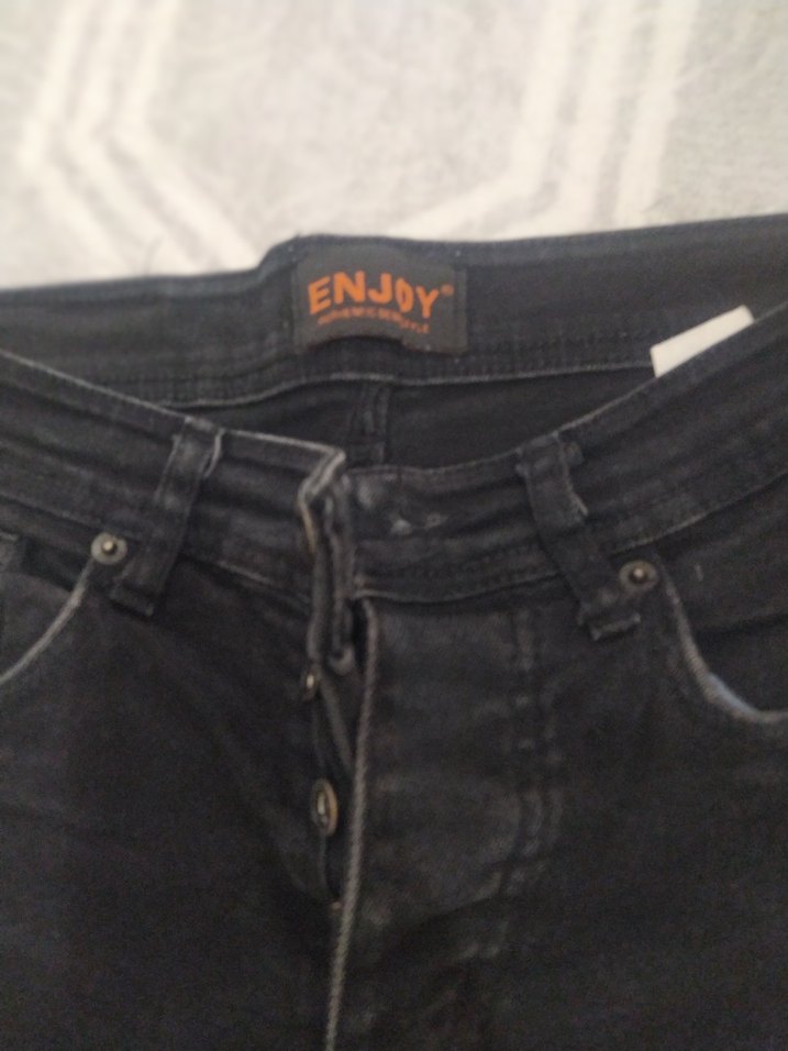 Siyah Kemerli Kadın Skinny Jean - Görsel 2
