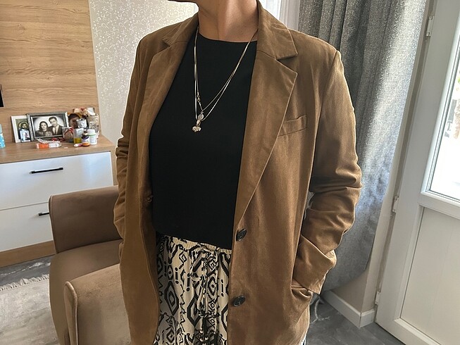 m Beden camel Renk Stradivarius Blazer