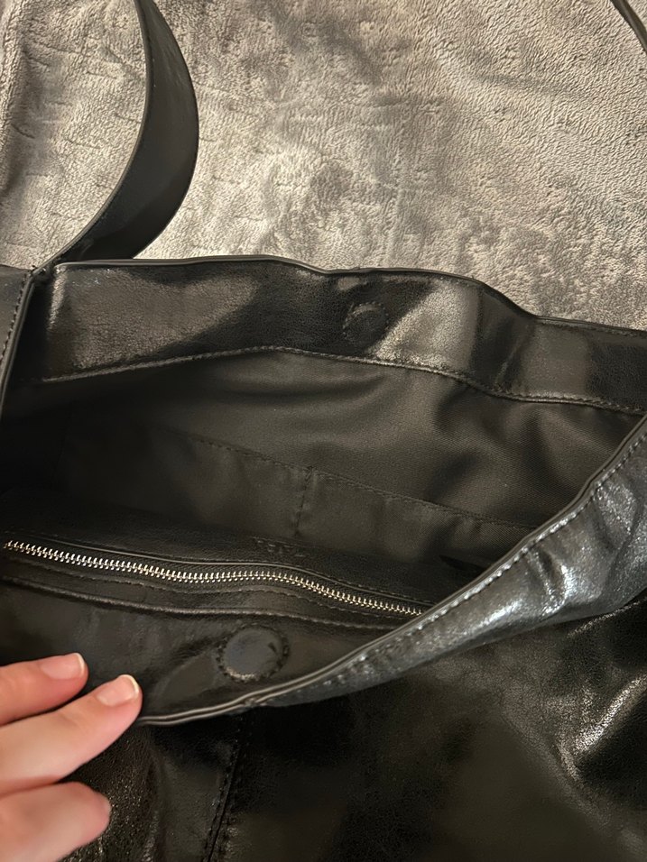 Zara Siyah Deri Kadın Çanta - Görsel 3