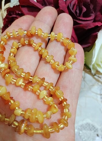 Beden Orjinal damla kehribar kolye