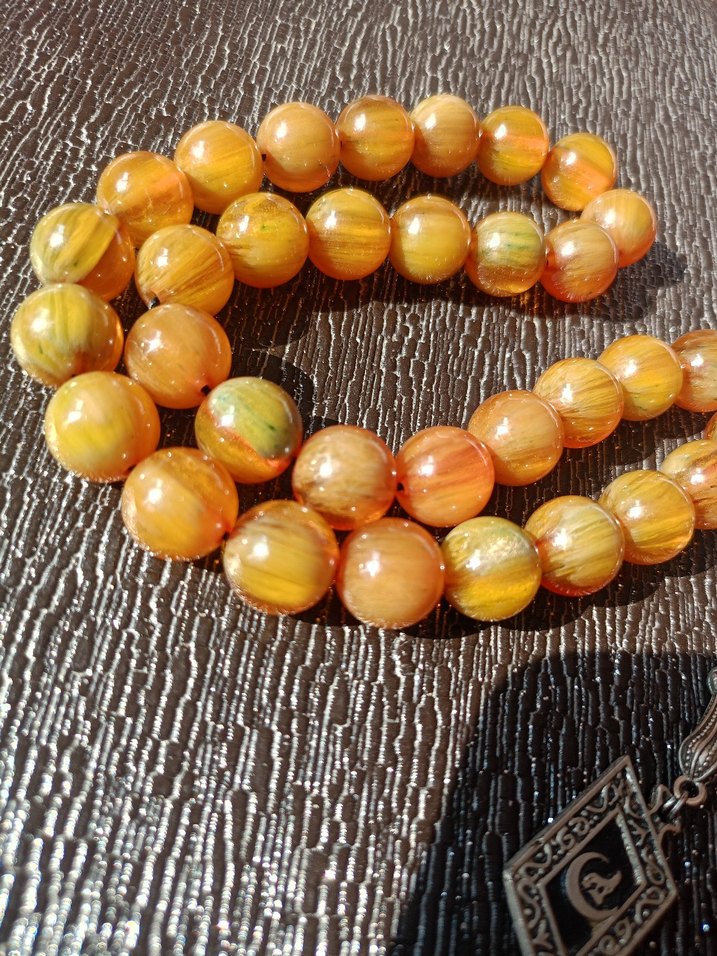 Parlak Bej Erkek Tesbih - eski  tesbih kehribar - Görsel 3