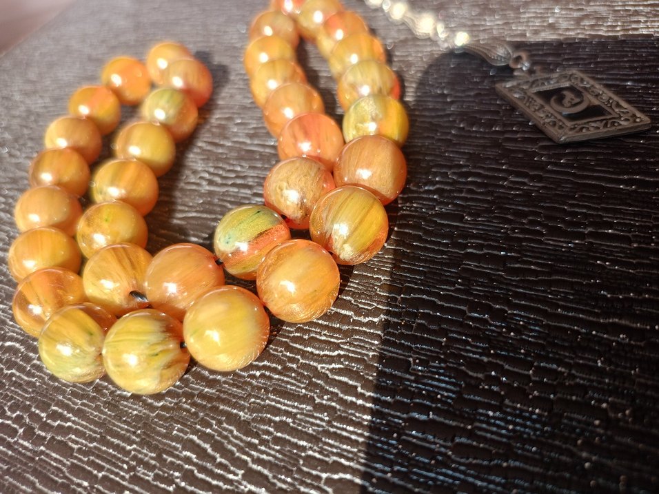 Parlak Bej Erkek Tesbih - eski  tesbih kehribar - Görsel 5