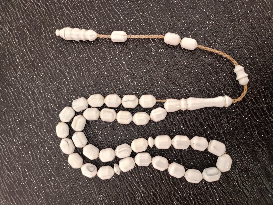 Minimalist Bohem Tarzı Beyaz Erkek Tesbih - Görsel 3