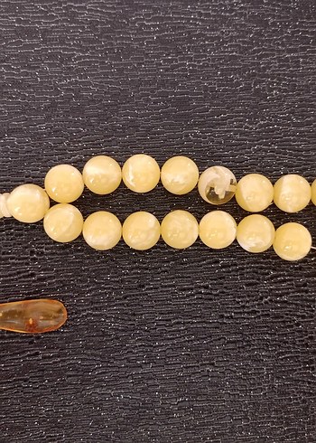 Parlak Sarı Vintage Erkek Tesbih - Görsel 6