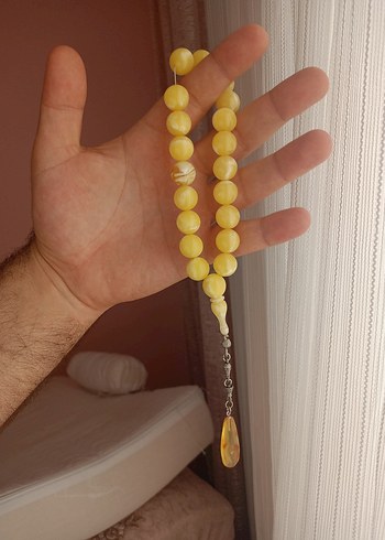 Parlak Sarı Vintage Erkek Tesbih - Görsel 8