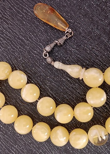 Parlak Sarı Vintage Erkek Tesbih - Görsel 5