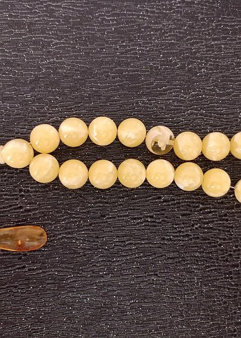 Parlak Sarı Vintage Erkek Tesbih - Görsel 7