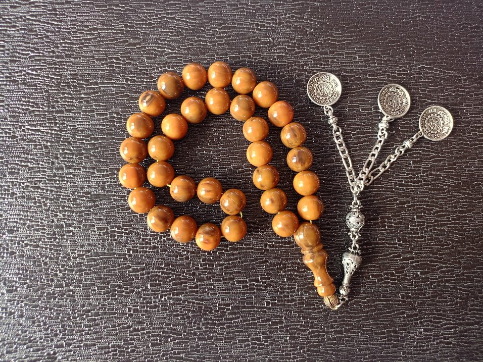 Parlak Kahverengi Erkek Tesbih Boncukları - Görsel 2
