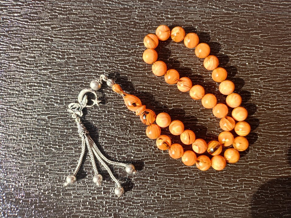 Parlak Turuncu Bohem Erkek Tesbih - Görsel 3