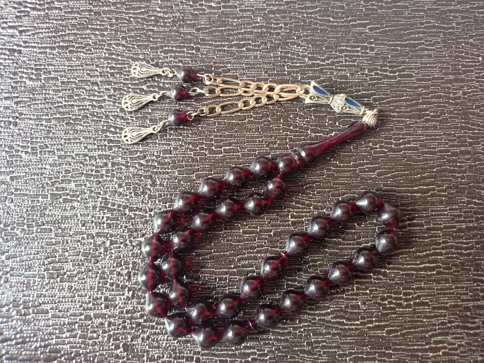 Bordo Vintage Erkek Tesbih - Görsel 3