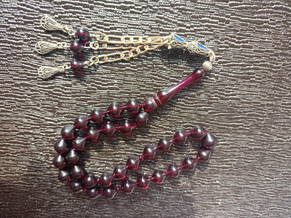 Bordo Vintage Erkek Tesbih - Görsel 4
