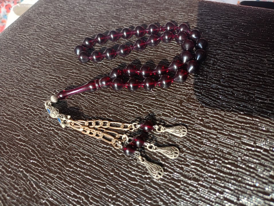 Bordo Vintage Erkek Tesbih - Görsel 5