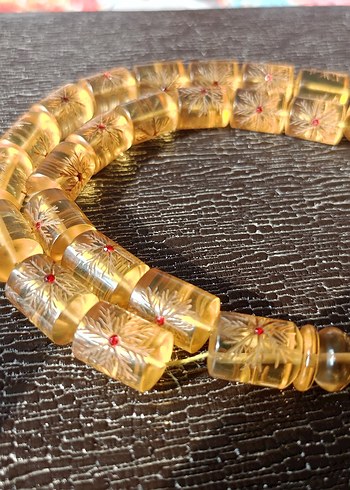 Erkek  Tarzı Altın Renk Tesbih kaya damla zirkon taş işlemeli - Görsel 7