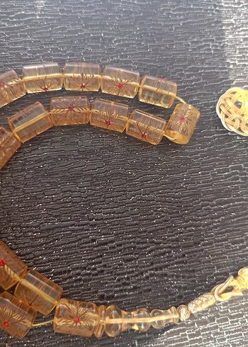 Erkek  Tarzı Altın Renk Tesbih kaya damla zirkon taş işlemeli - Görsel 8