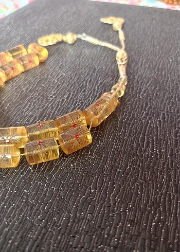 Erkek  Tarzı Altın Renk Tesbih kaya damla zirkon taş işlemeli - Görsel 5