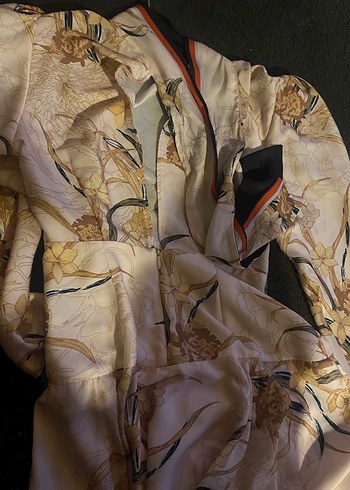 BSL Saten Desenli Şort Elbise - Görsel 3