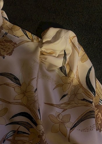 BSL Saten Desenli Şort Elbise - Görsel 5