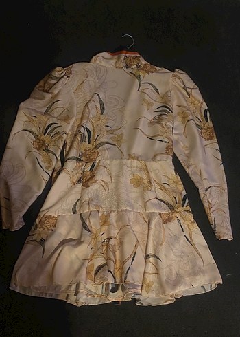 BSL Saten Desenli Şort Elbise - Görsel 8