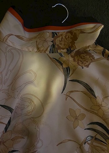 BSL Saten Desenli Şort Elbise - Görsel 4